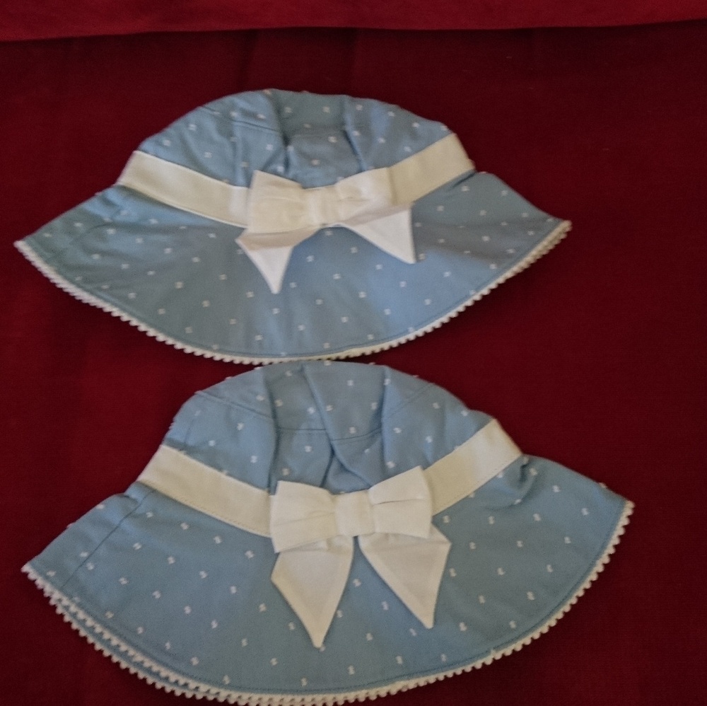 Twin girls janie and jack sun hat size 6-12M
